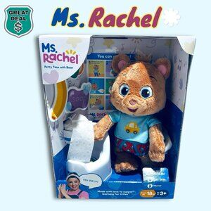 2024 Ms. Rachel POTTY TIME WITH BEAN Bear Plush Toy Play Toilet Paper & Soap NEW